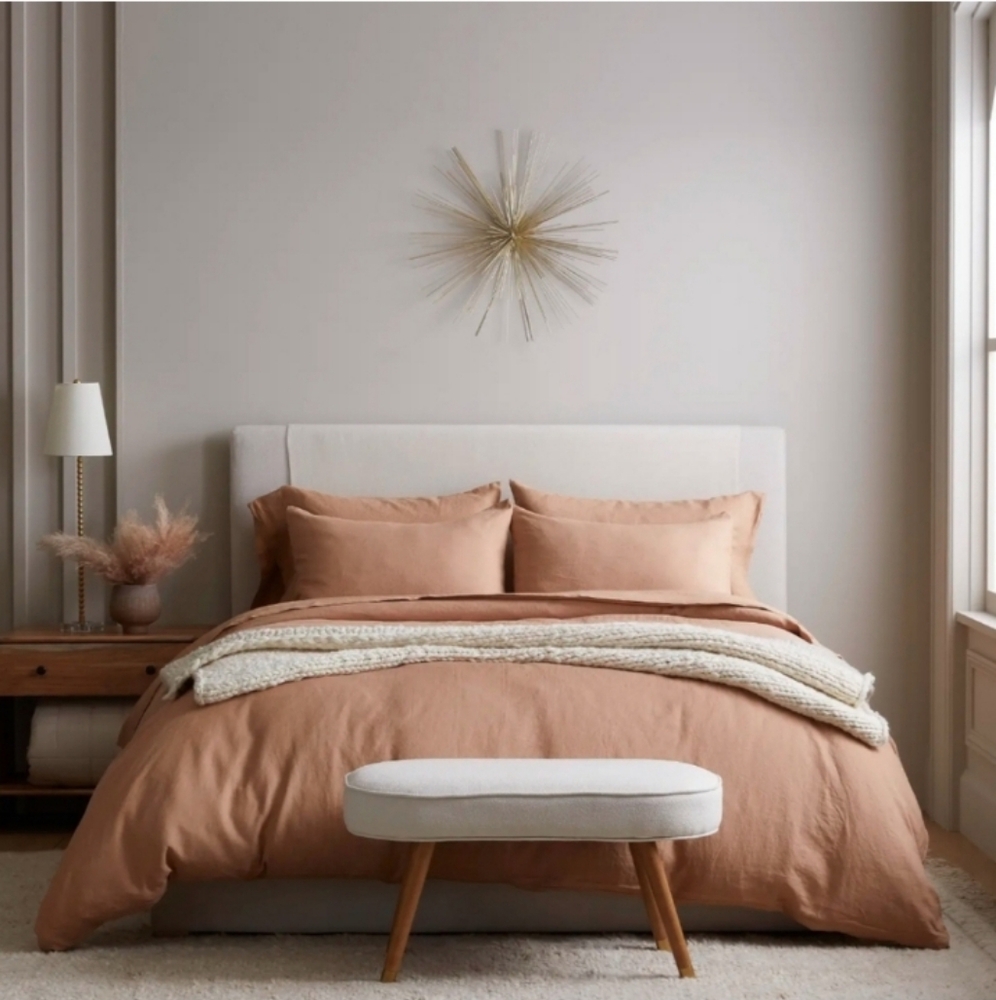 Quince 100% Linen Duvet Cover Desert Sunset Twin - Picture 4 of 7